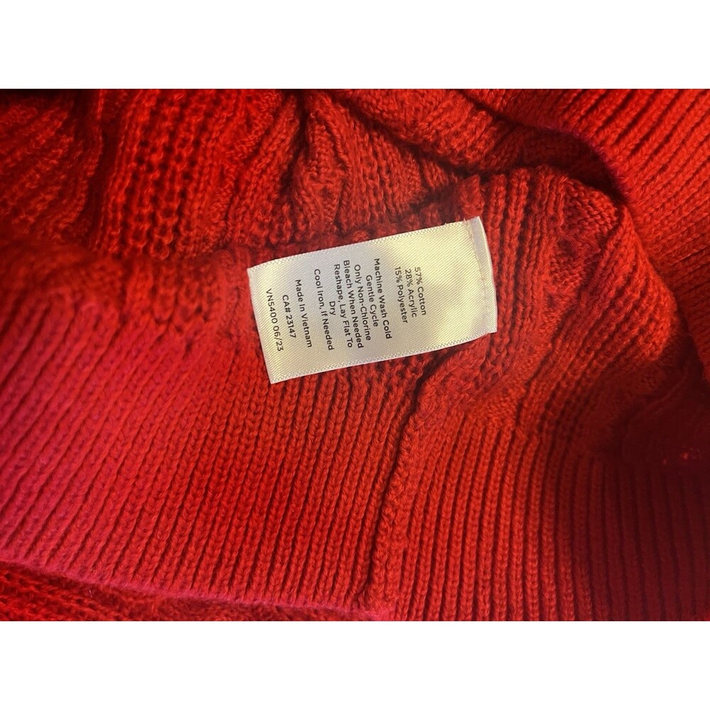 Talbots Women’s Round Neck Sweater Red Buttons Long Sleeve Valentine Classic NWT - Picture 6 of 6